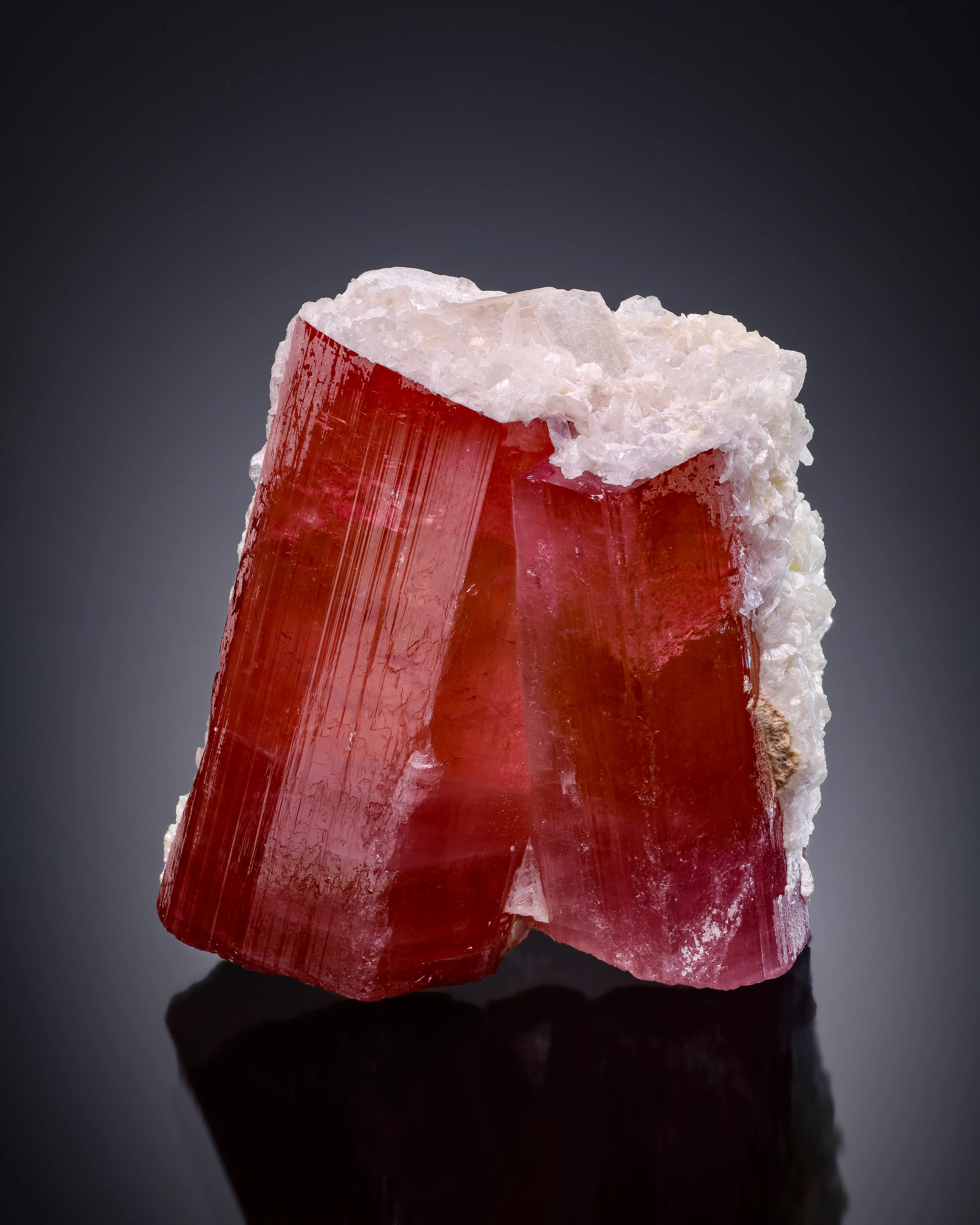 Elbaite with Stilbite from USA, California, Himalaya Mine - image 1