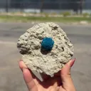 Electric-Blue Botryoidal Cavansite Rosette on Sparkling Heulandite Matrix – Rare Indian Zeolite Mineral Specimen from Pune - image 2