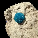 Electric-Blue Botryoidal Cavansite Rosette on Sparkling Heulandite Matrix – Rare Indian Zeolite Mineral Specimen from Pune - image 3