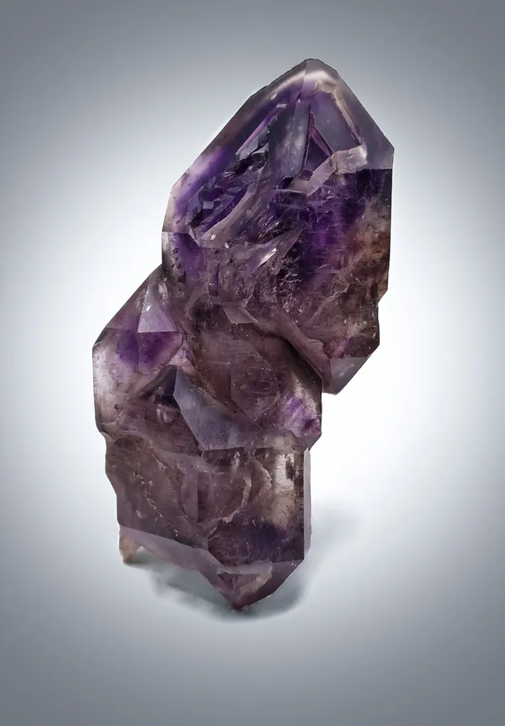 Elegant scepter-shaped amethyst with hematite inclusions - image 3