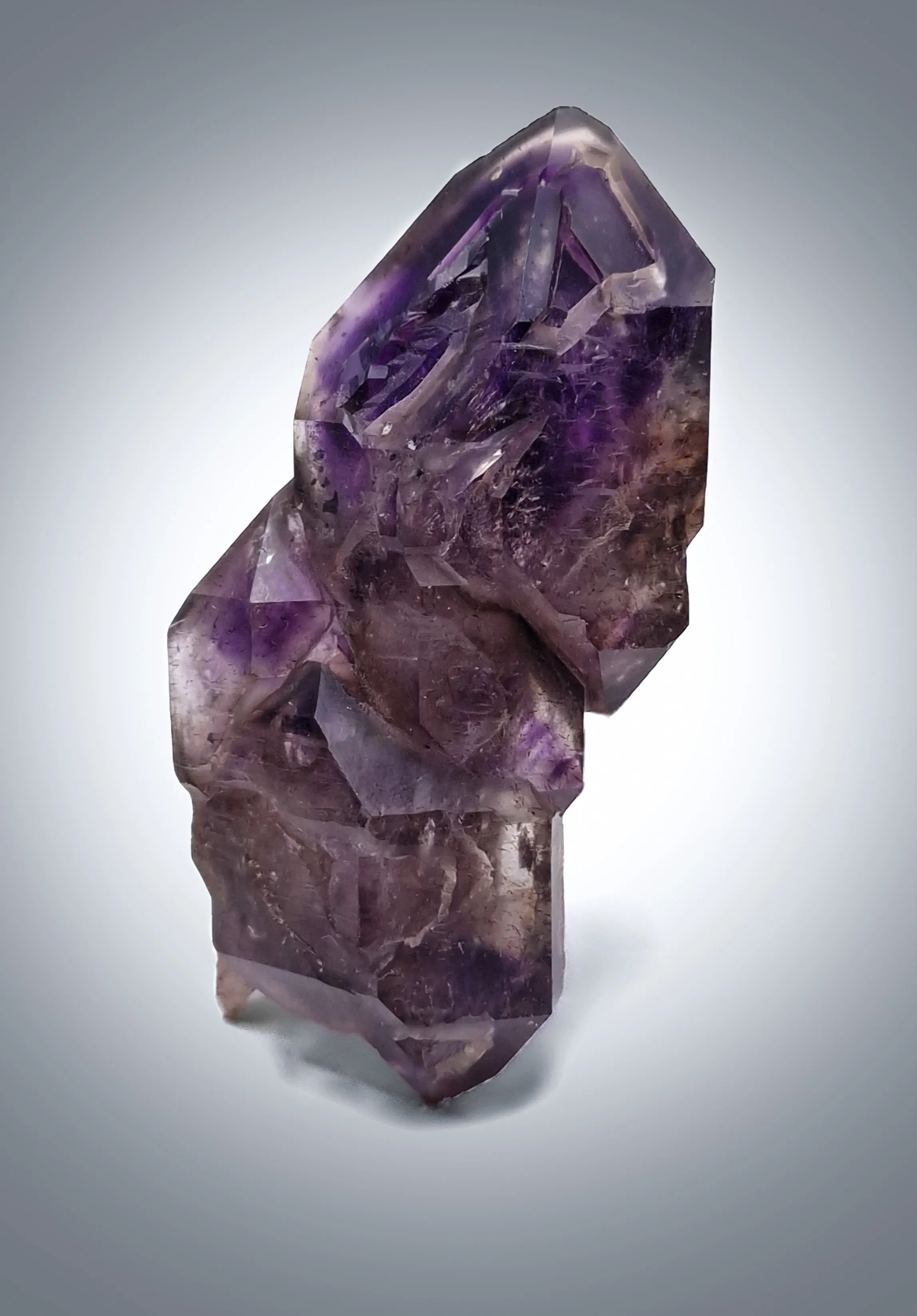 Elegant scepter-shaped amethyst with hematite inclusions - image 3