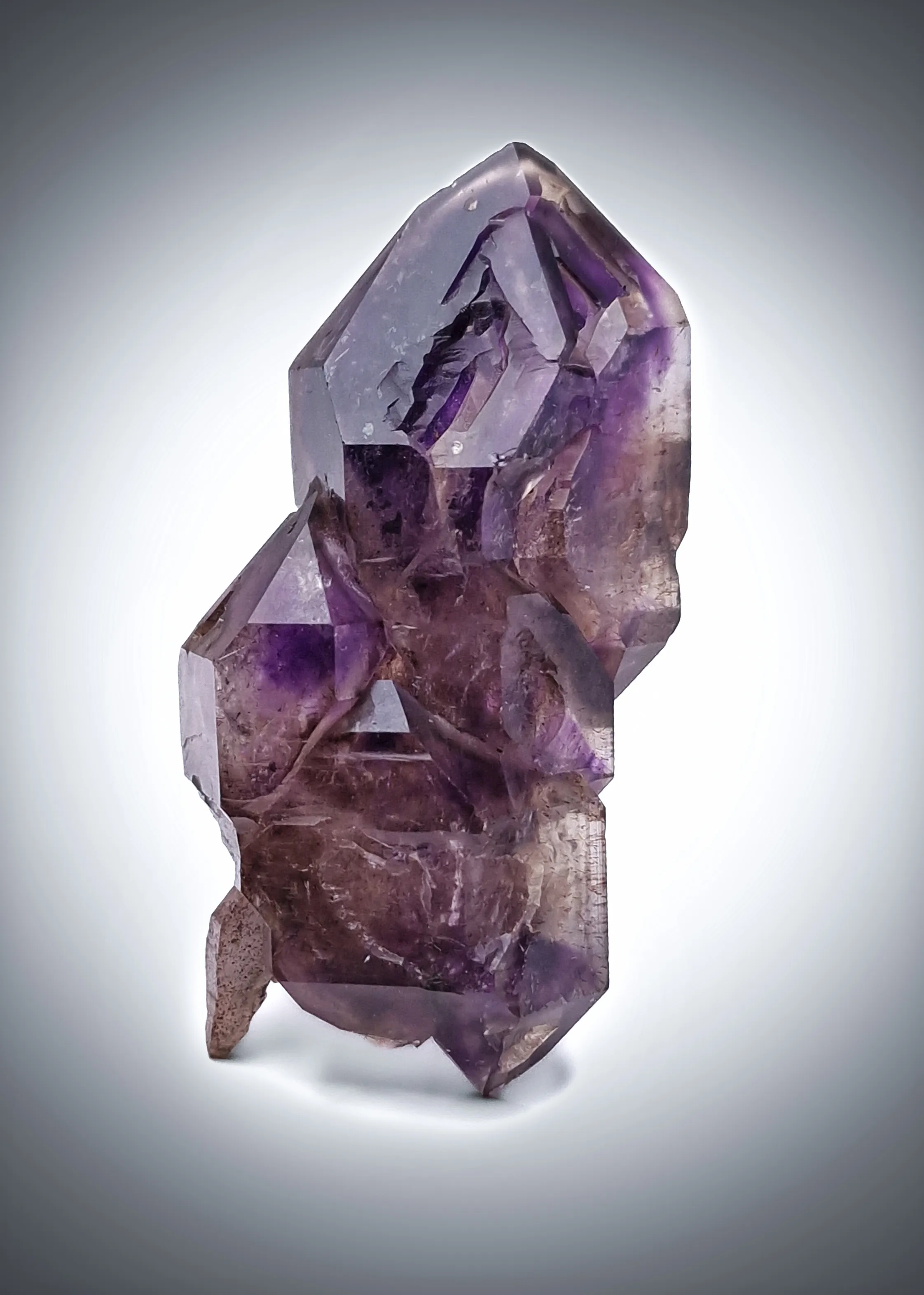 Elegant scepter-shaped amethyst with hematite inclusions - image 2