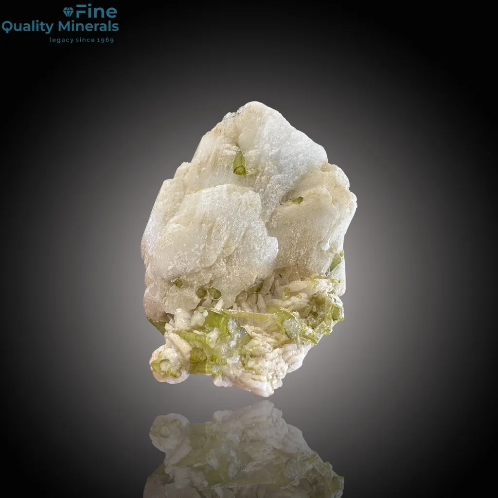 Elegant Tourmaline with Quartz on Feldspar image