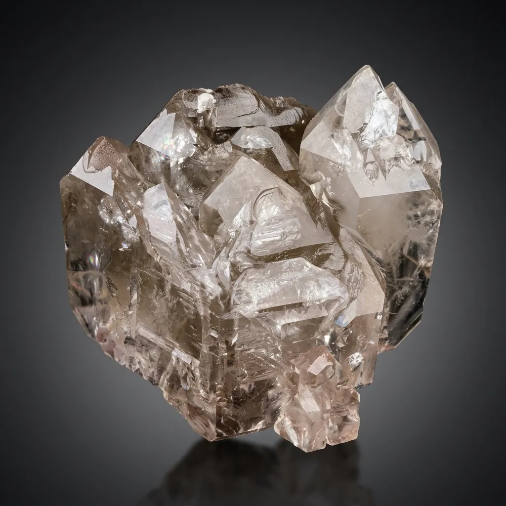 Elestial Smoky window Quartz Crystal from Afghanistan image