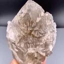 Elestial window Smoky Quartz with white Rose Quartz coating from Afghanistan - image 1