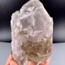 Elestial window Smoky Quartz with white Rose Quartz coating from Afghanistan - image 9