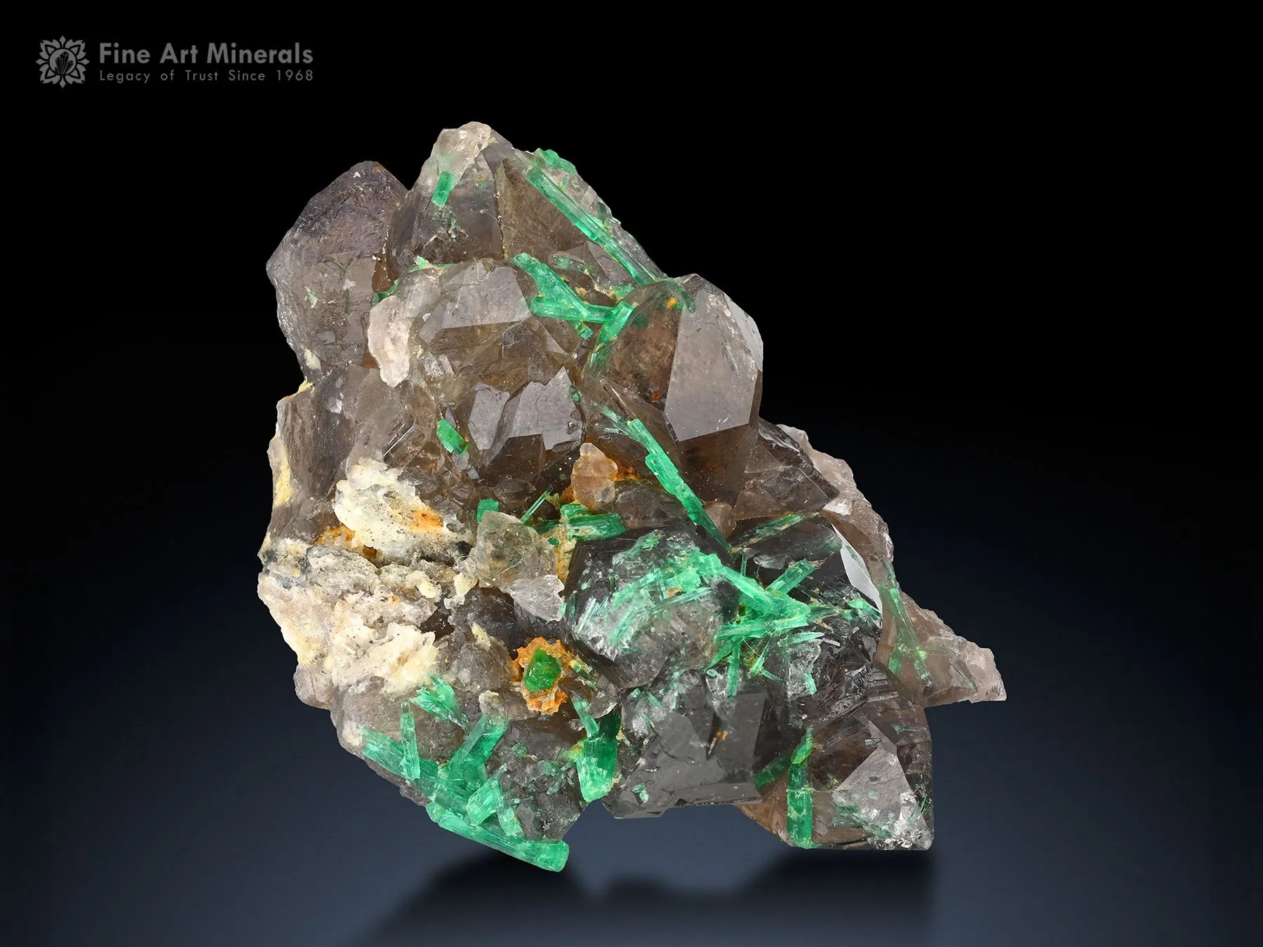 Emerald Cluster with Quartz from Afghanistan - image 1