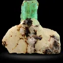 Emerald Crystal with Calcite & Mica – Rare Mineral Specimen – Collector Crystal - image 1