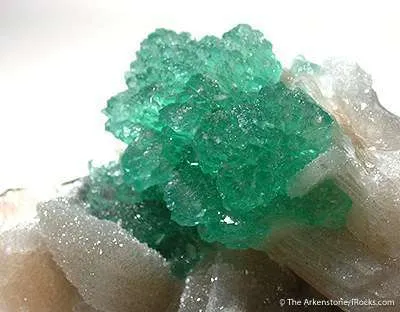 Emerald-Green Apophyllite and Quartz on Stilbite - image 2