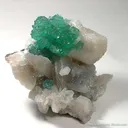 Emerald-Green Apophyllite and Quartz on Stilbite - image 1