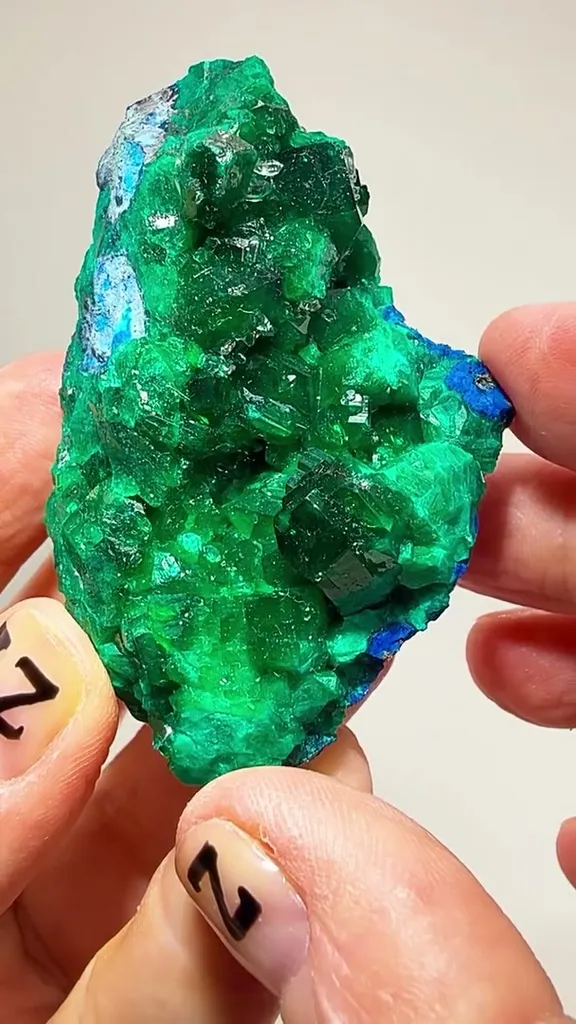 Emerald green meets electric blue image