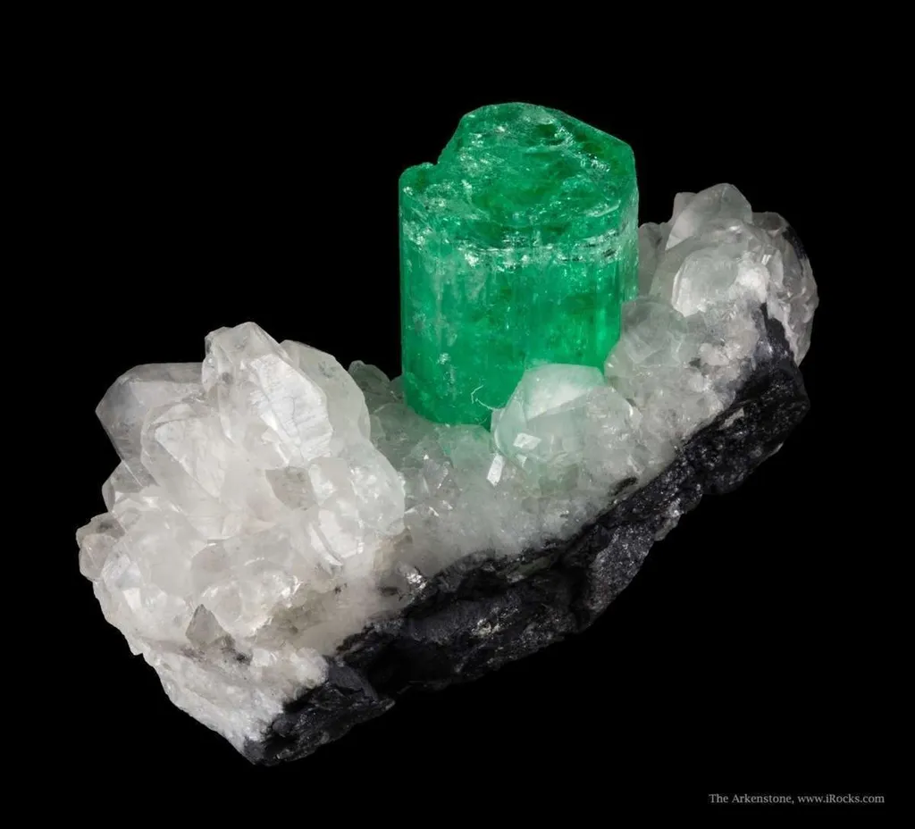 Emerald on Calcite - image 4