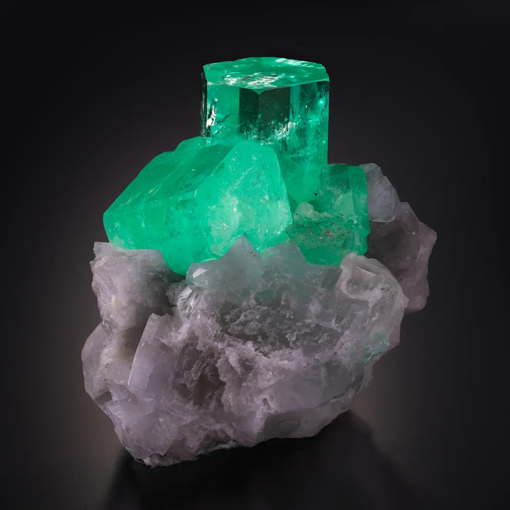Emerald on calcite image