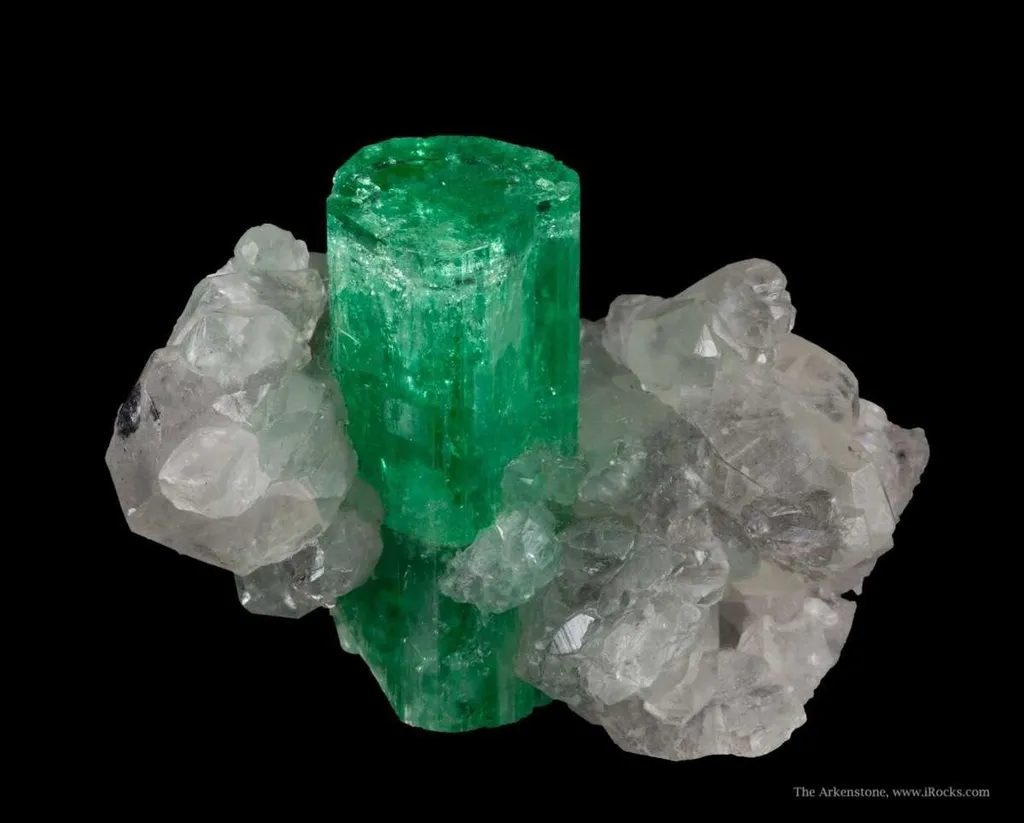 Emerald on Calcite - image 2