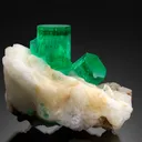 Emerald on calcite - image 2