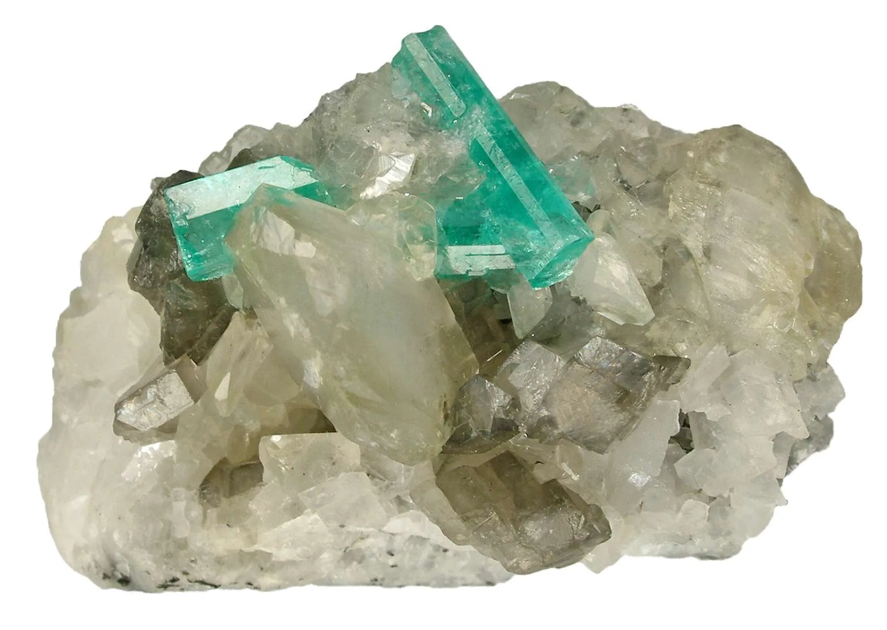 Emerald on Calcite - image 3