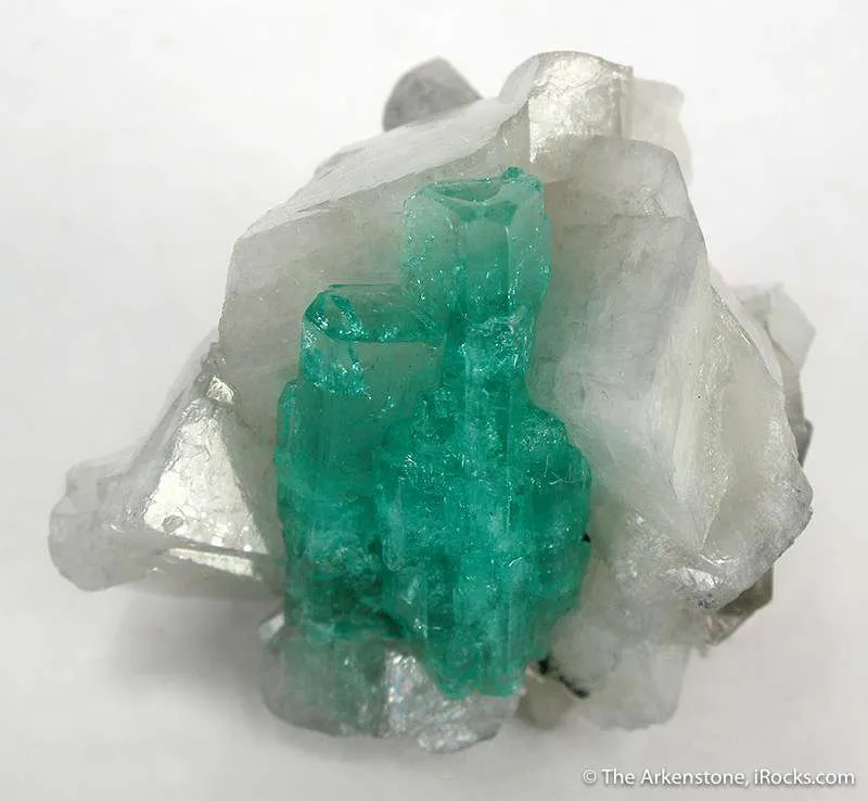 Emerald on Calcite - image 1