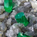 Emerald on Calcite - image 3