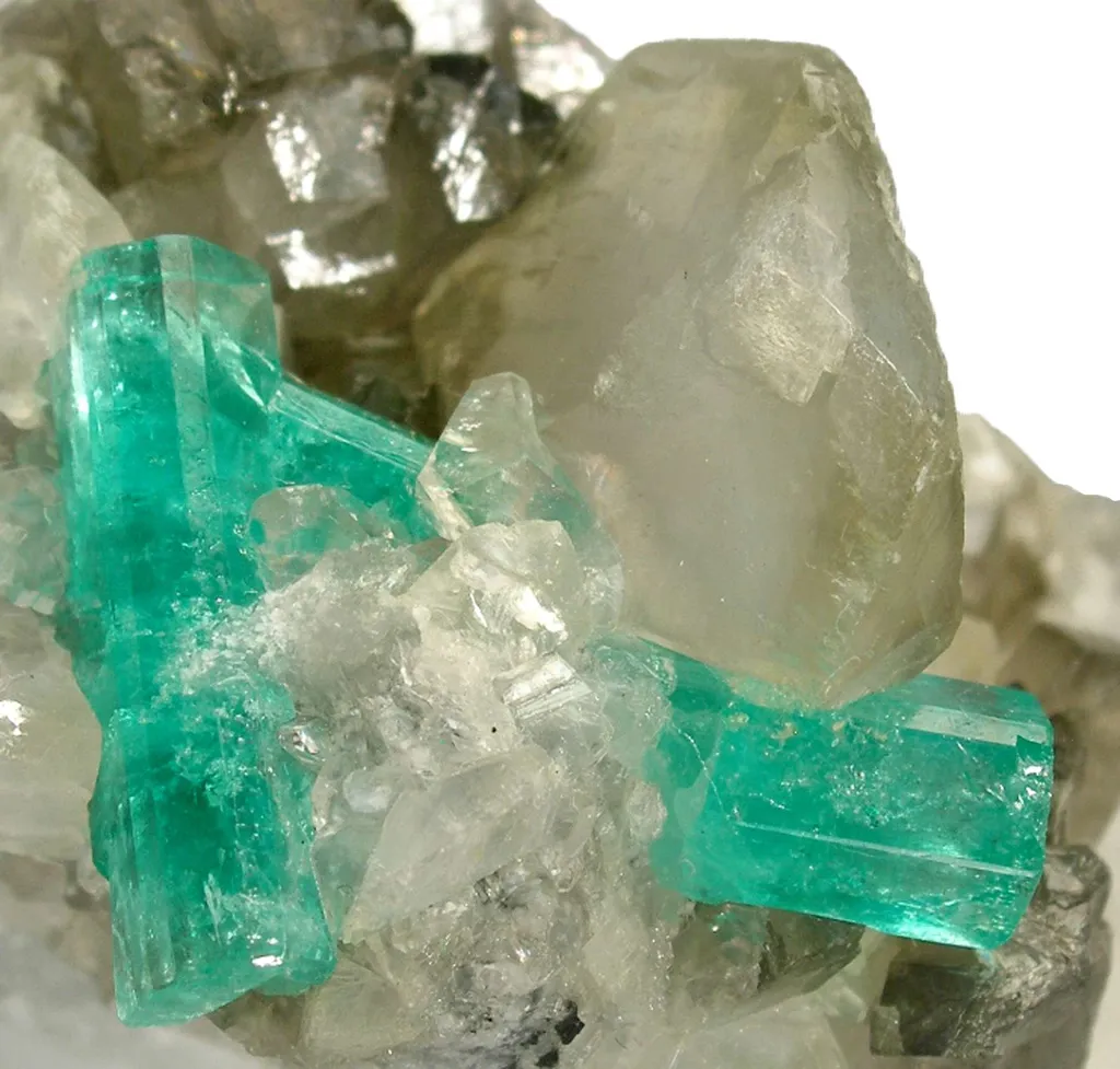 Emerald on Calcite - image 2