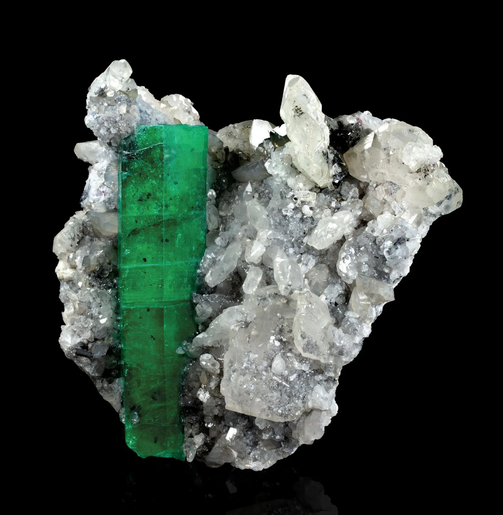 Emerald on Calcite - image 1