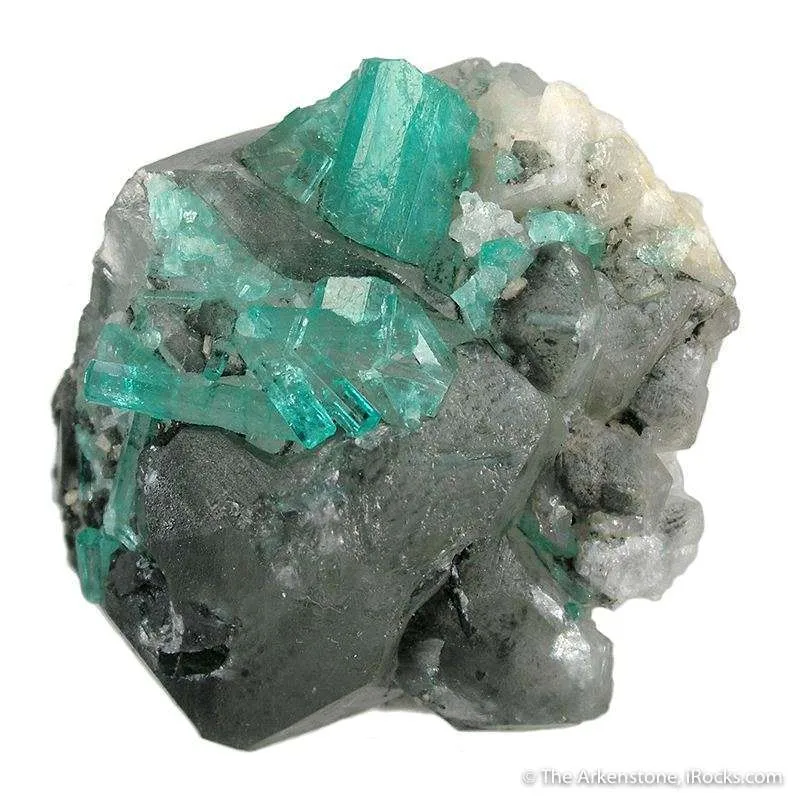 Emerald on Calcite - image 1