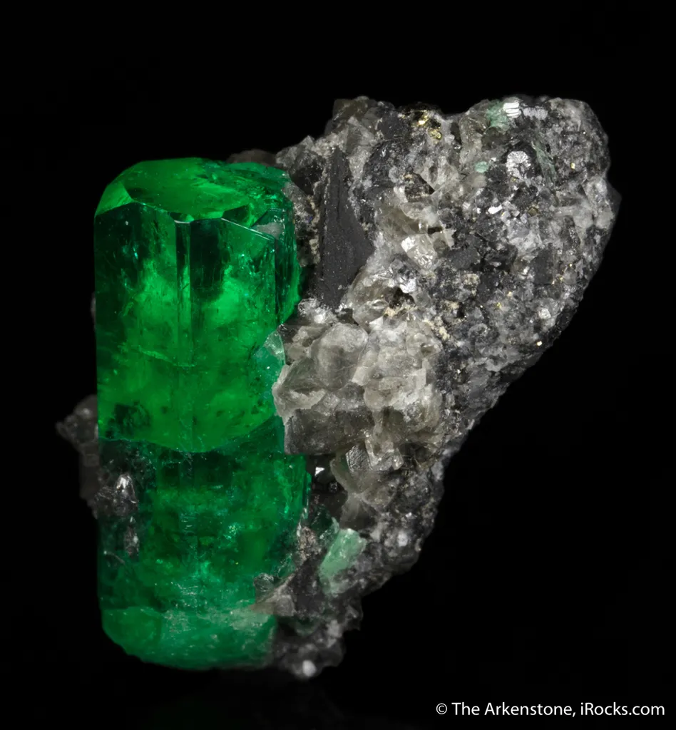 Emerald on Calcite - image 4