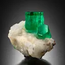 Emerald on calcite - image 1