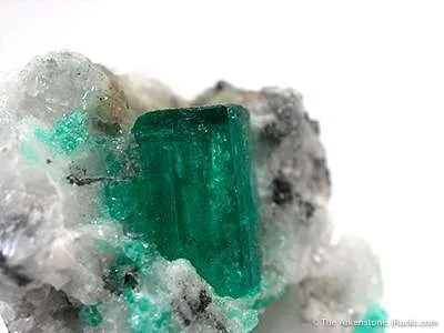 Emerald on Calcite - image 2