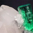 Emerald on Calcite (Twinned) - image 3