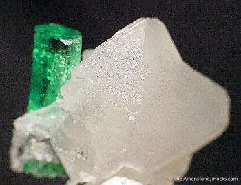 Emerald on Calcite (Twinned) - image 2