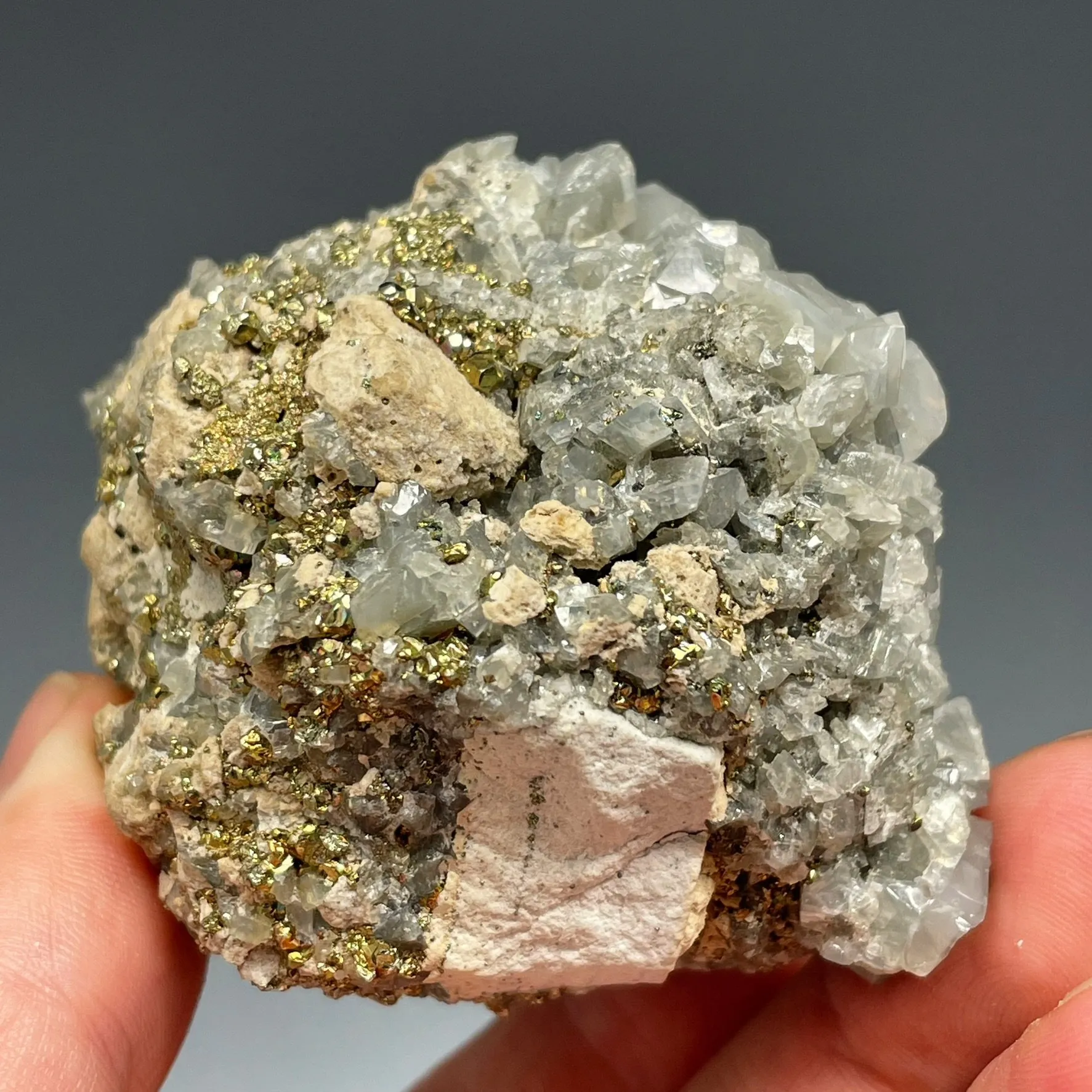 Emerald on Calcite W Pyrite - image 7
