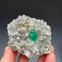 Emerald on Calcite W Pyrite - image 1