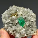 Emerald on Calcite W Pyrite - image 5