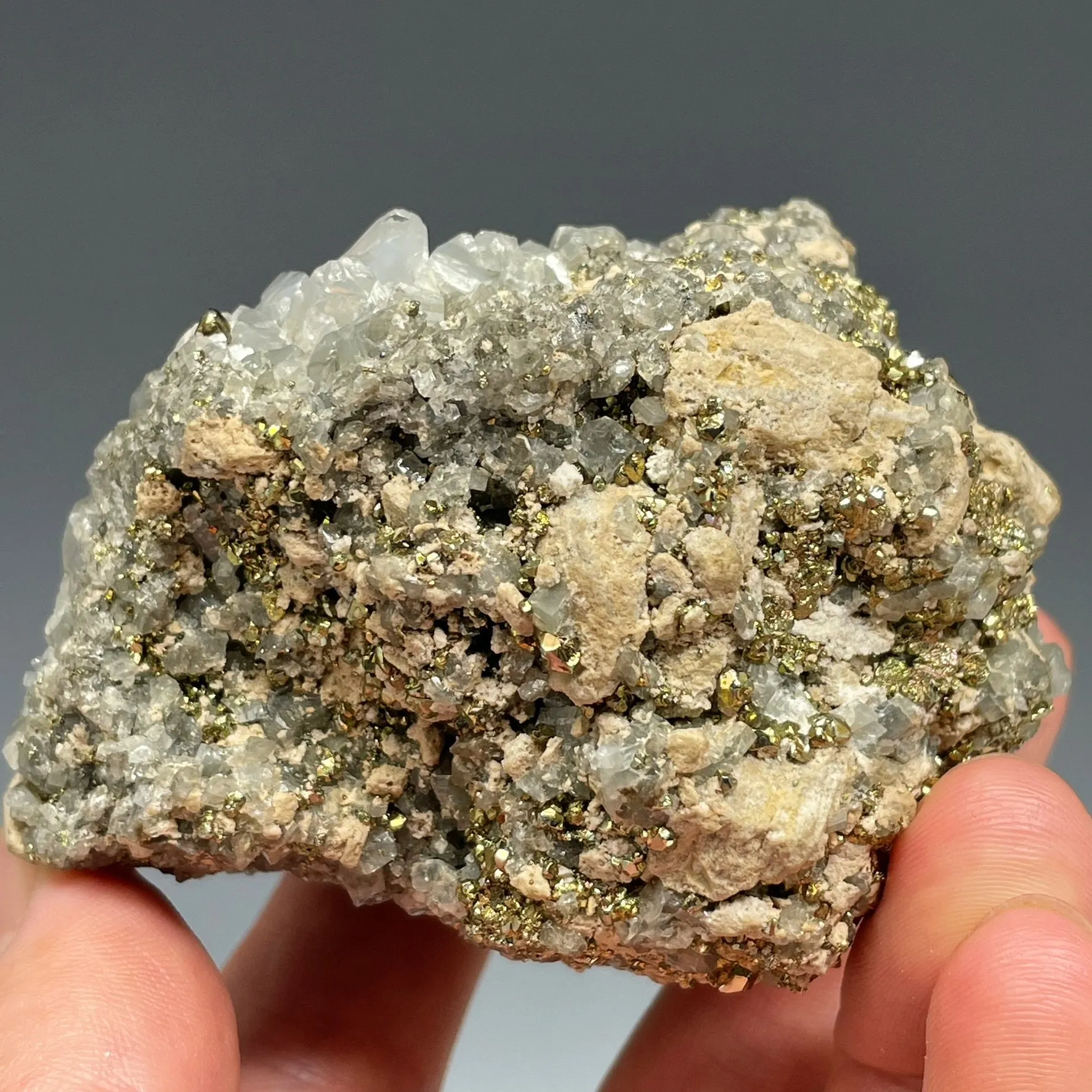 Emerald on Calcite W Pyrite - image 6