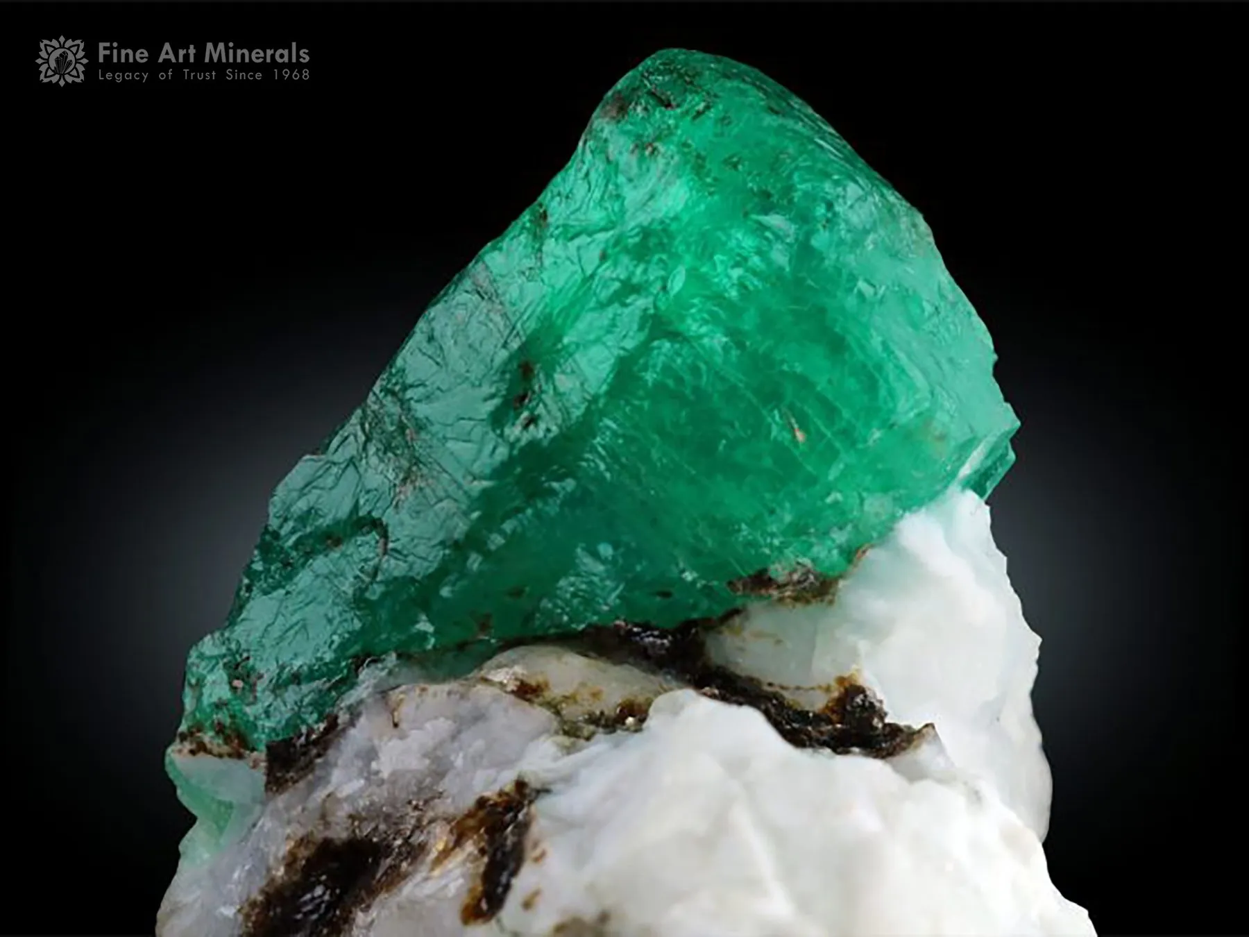 Emerald on Feldspar from Chitral Pakistan - image 1