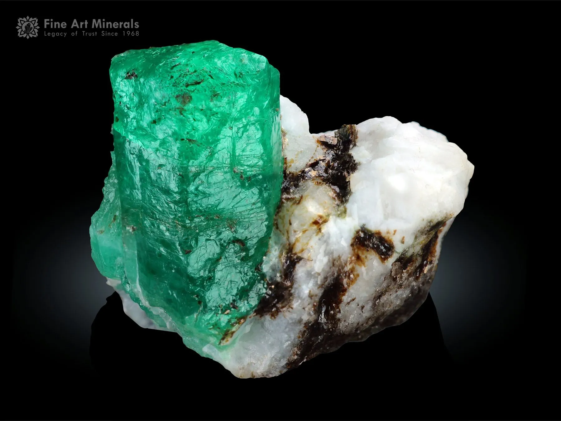 Emerald on Feldspar from Chitral Pakistan - image 2