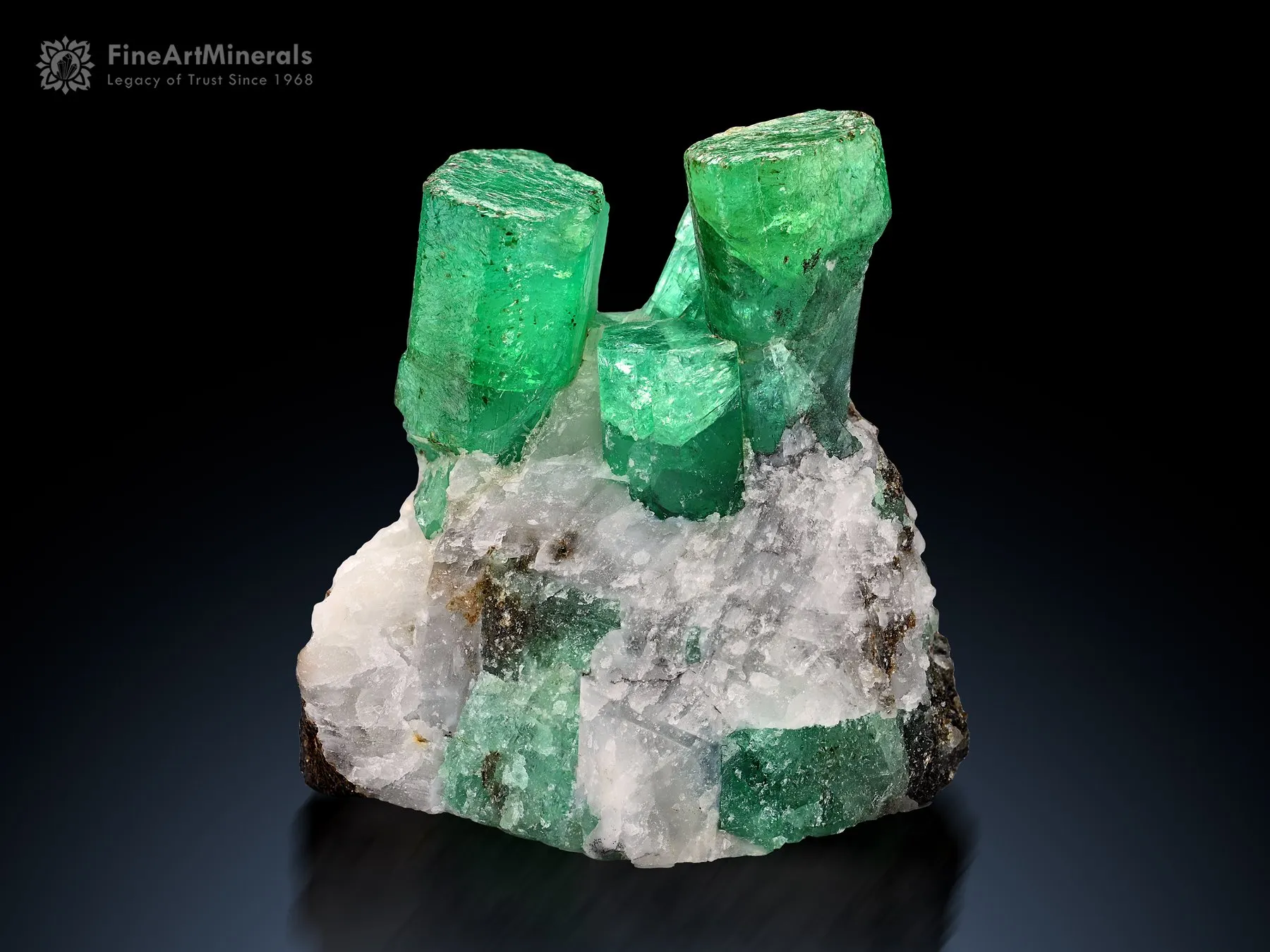 Emerald on Quartz from Chitral Pakistan - image 1