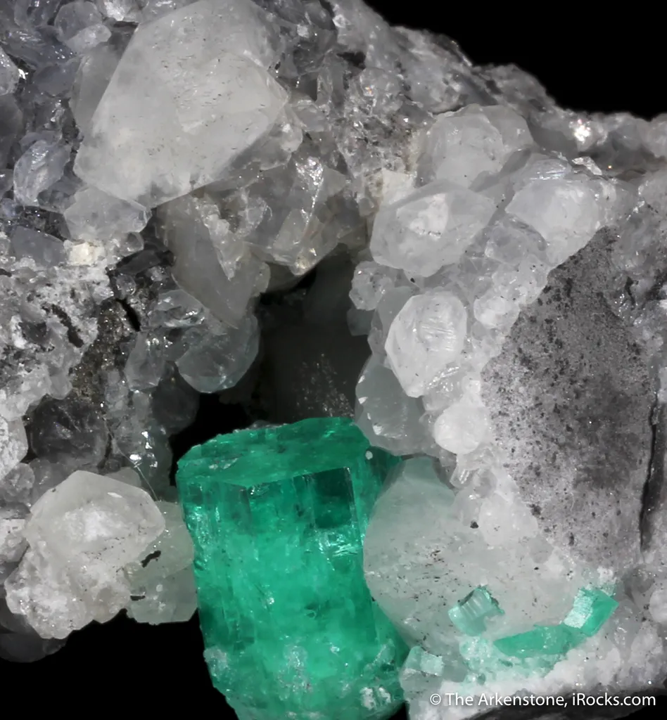 Emerald with Calcite (illustrated) image