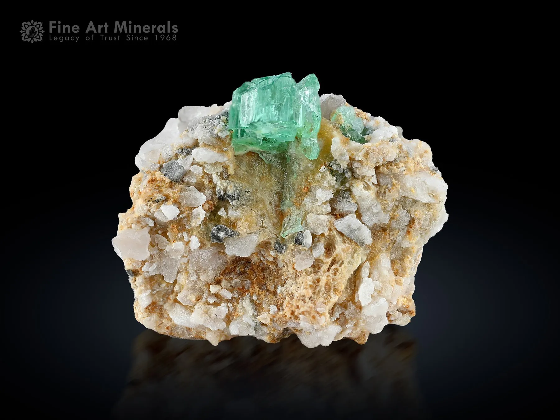 Emerald with Quartz from Panjsher Afghanistan - image 1