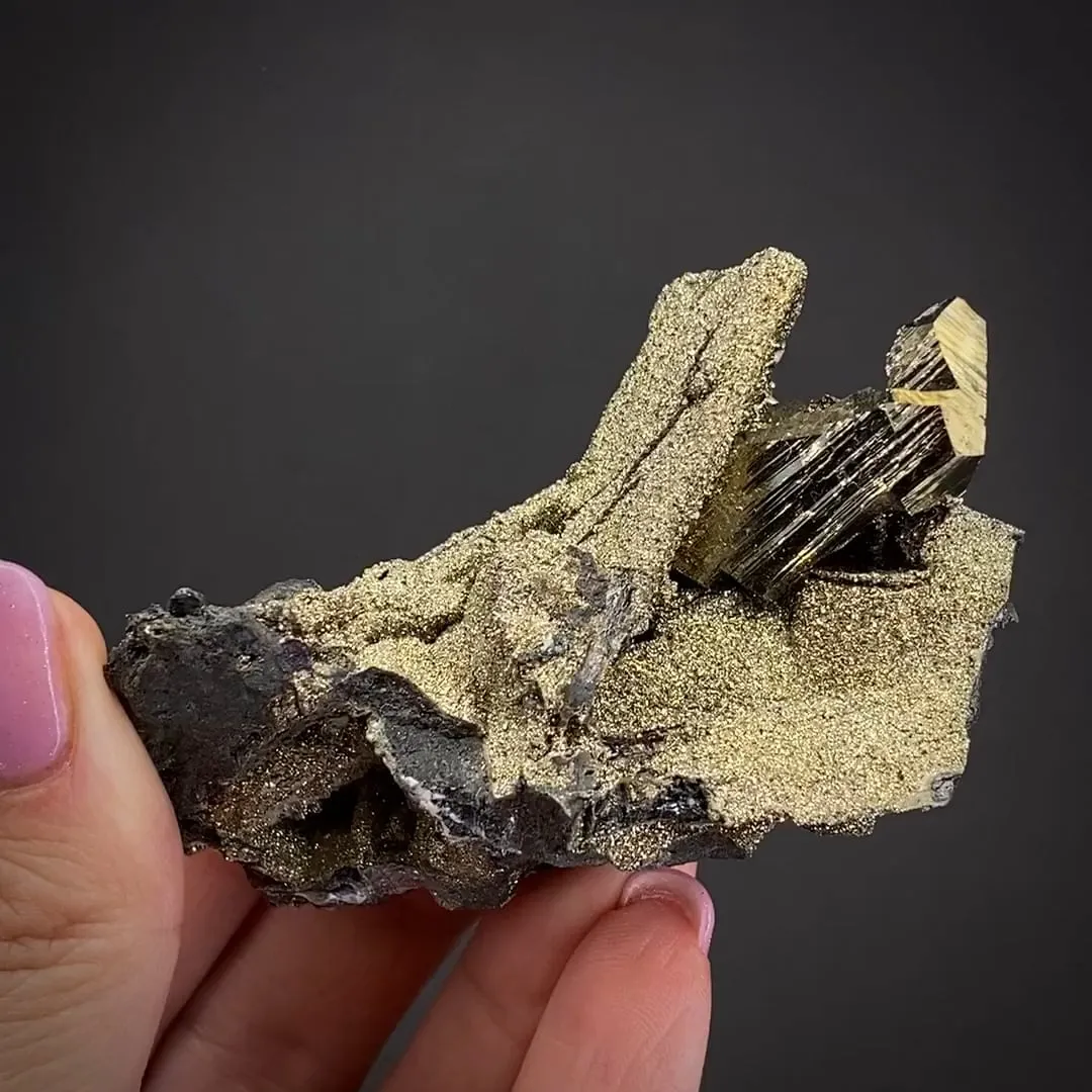 Enargite Coated With Pyrite, and Pyrite - image 1