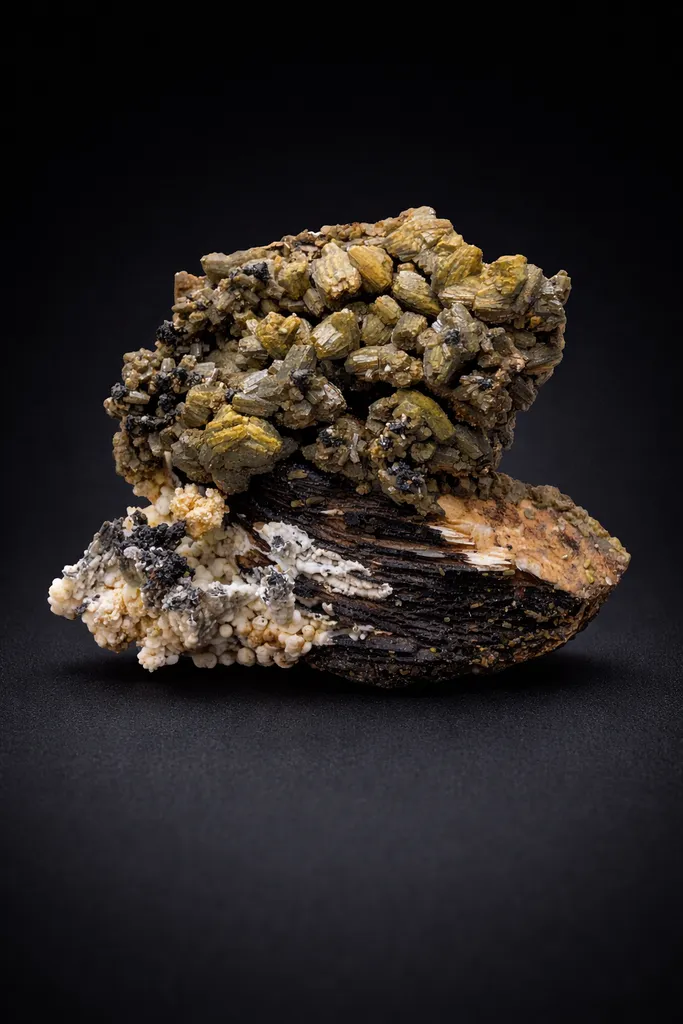 Endlichite-Vanadinite Crystal Cluster – Bicolor Mineral Specimen, Rare Red,Yellow Crystals image