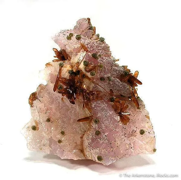 Eosphorite and Zanazziite on Rose Quartz image
