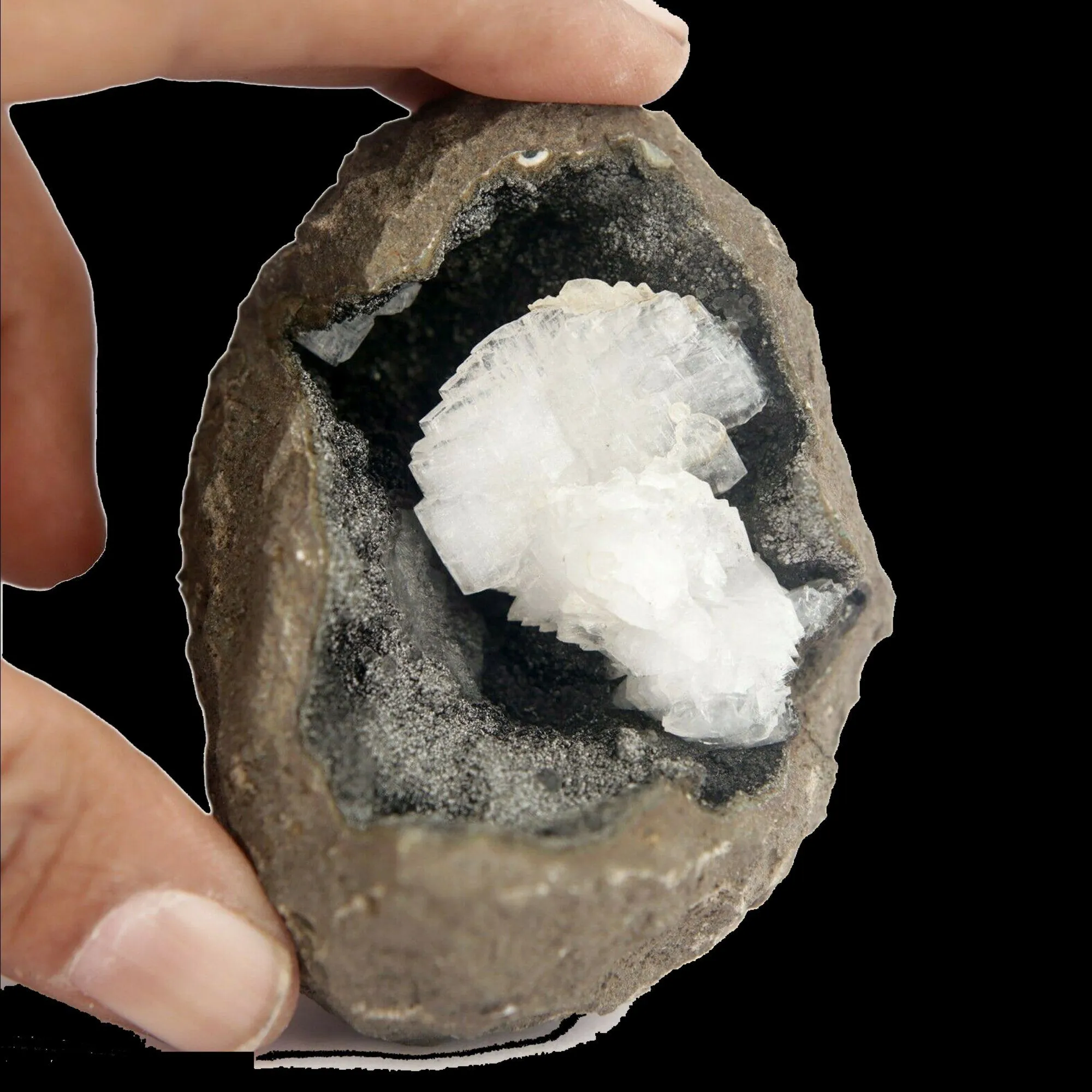 Epi-Stilbite crystal on Chalcedony Natural Mineral Specimen - image 5