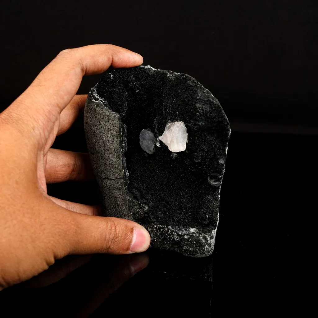Epi-Stilbite & Heulandite in Julgoldite geode Rare Find Free Standing Natural Mineral Specimen - image 4