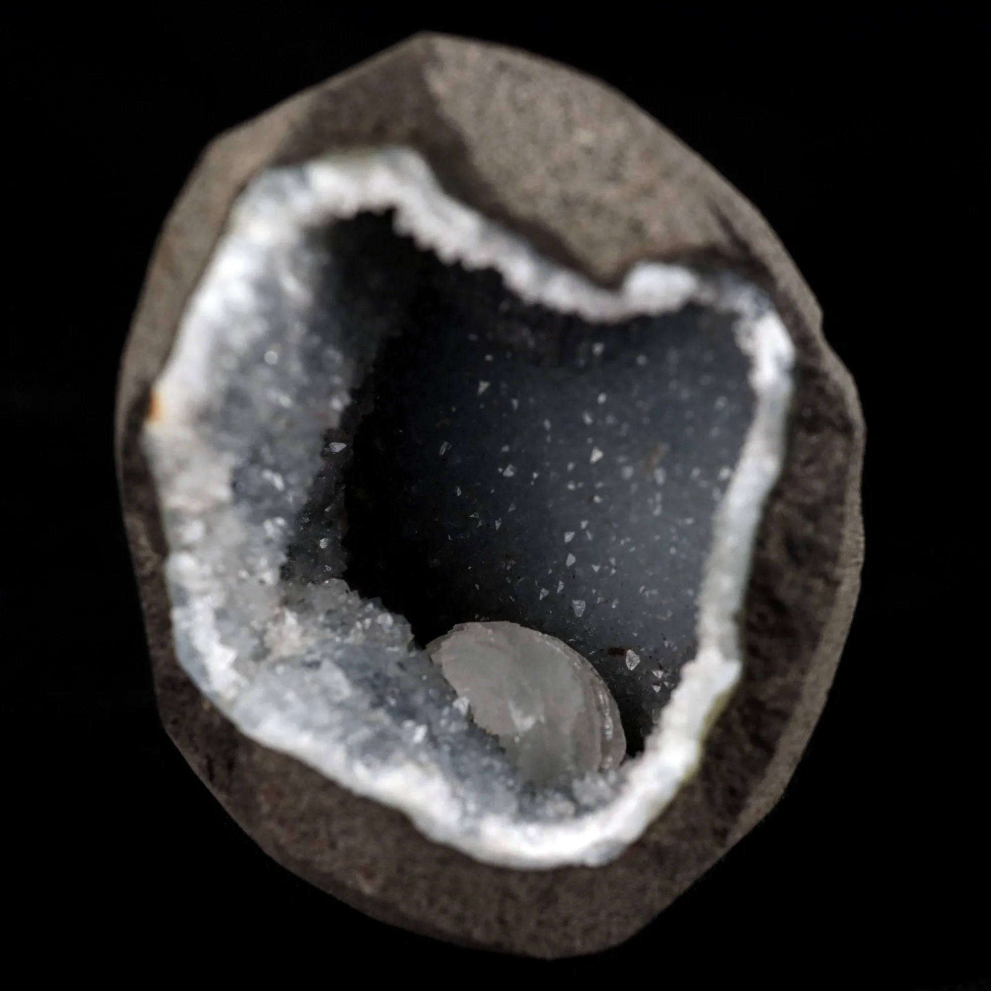 Epi-Stilbite Inside MM Quartz Geode Natural Mineral Specimen - image 1