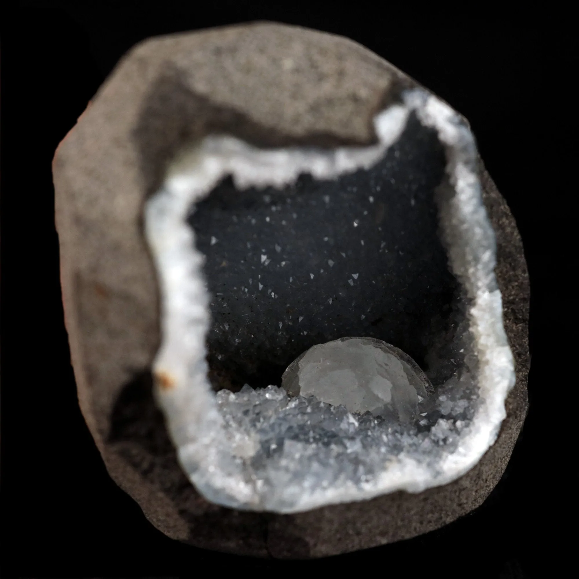 Epi-Stilbite Inside MM Quartz Geode Natural Mineral Specimen - image 5