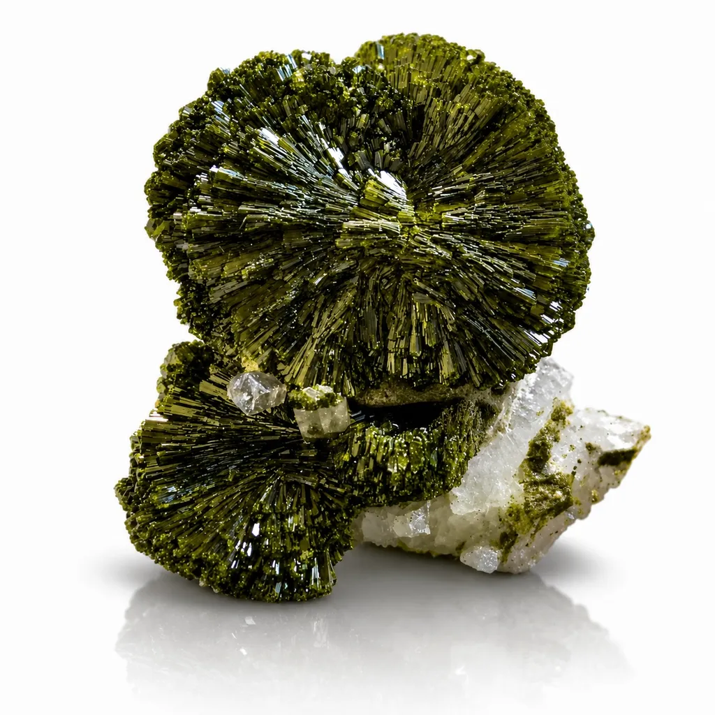 Epidote from Morocco, Drâa-Tafilalet Region, Midelt Province, Imilchil Cercle image