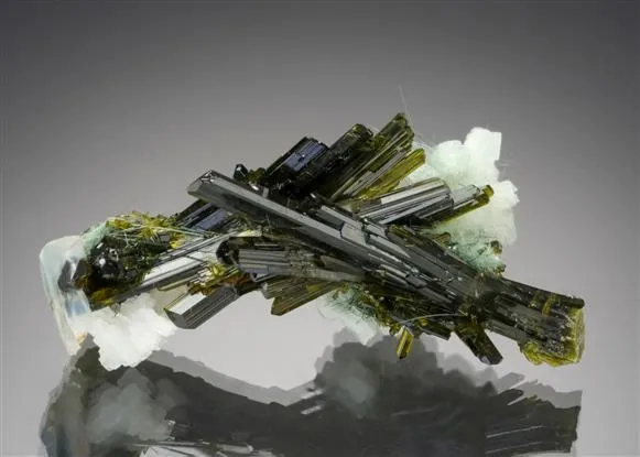 Epidote with ADULARIA and AMPHIBOLE var. BYSSOLITE - image 1