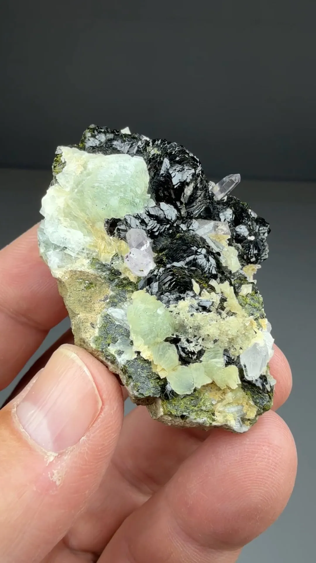 Epidote with Prehnite, Quartz - image 2