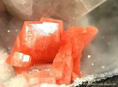 Epistilbite With Heulandite in Quartz Geode - image 2
